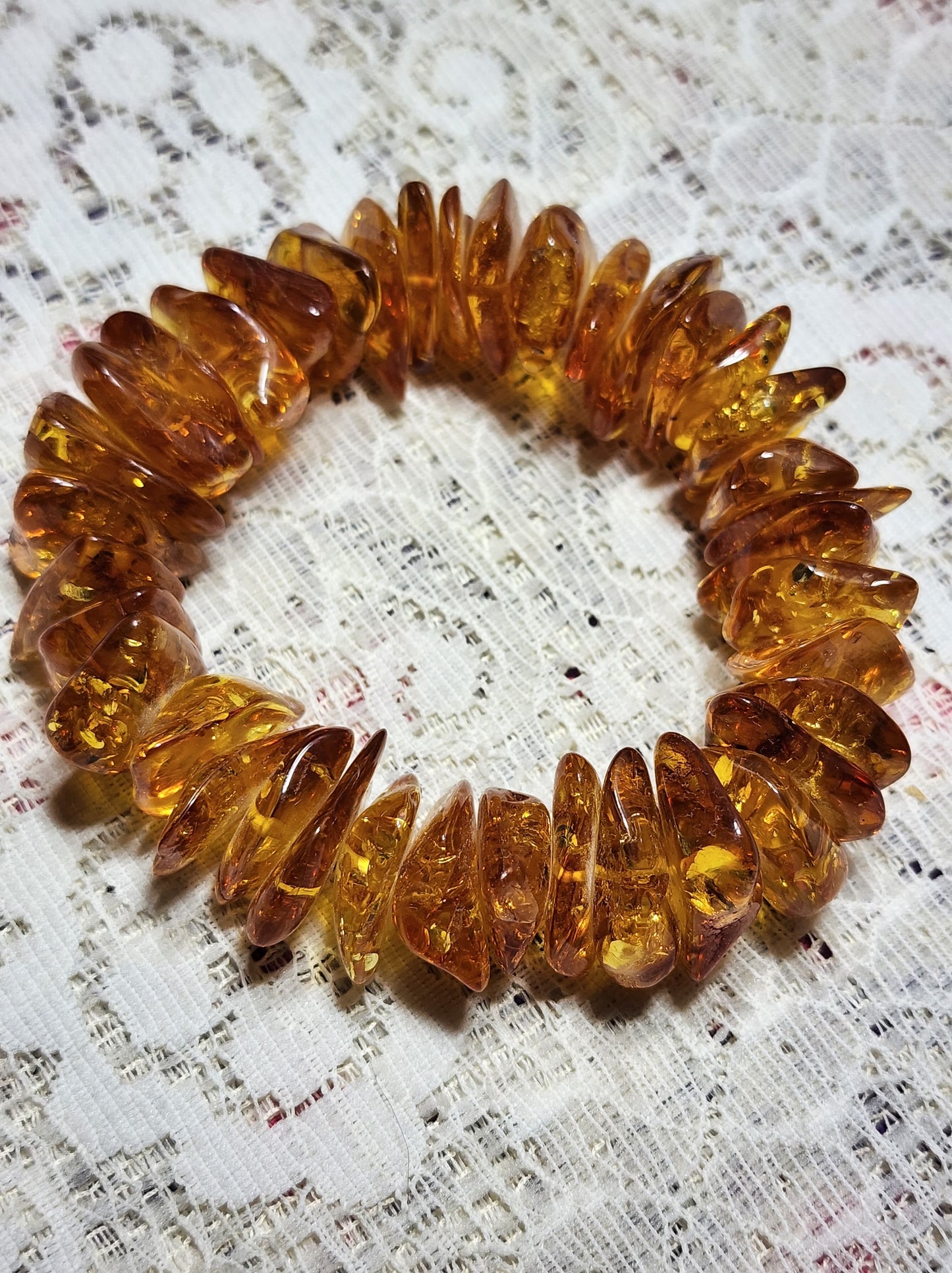 Genuine Baltic Amber Large Chip Bracelet
