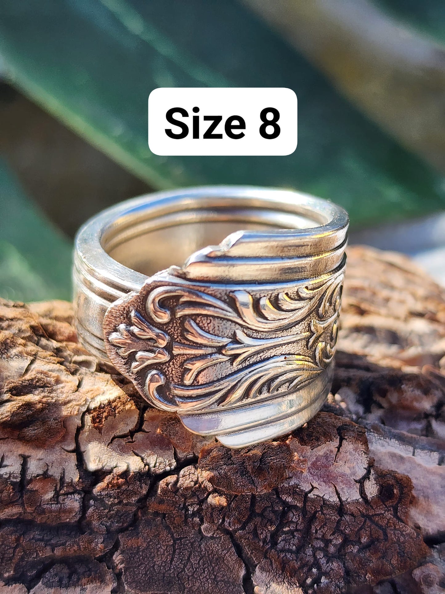 Size 8 Silver Plated Spoon Ring