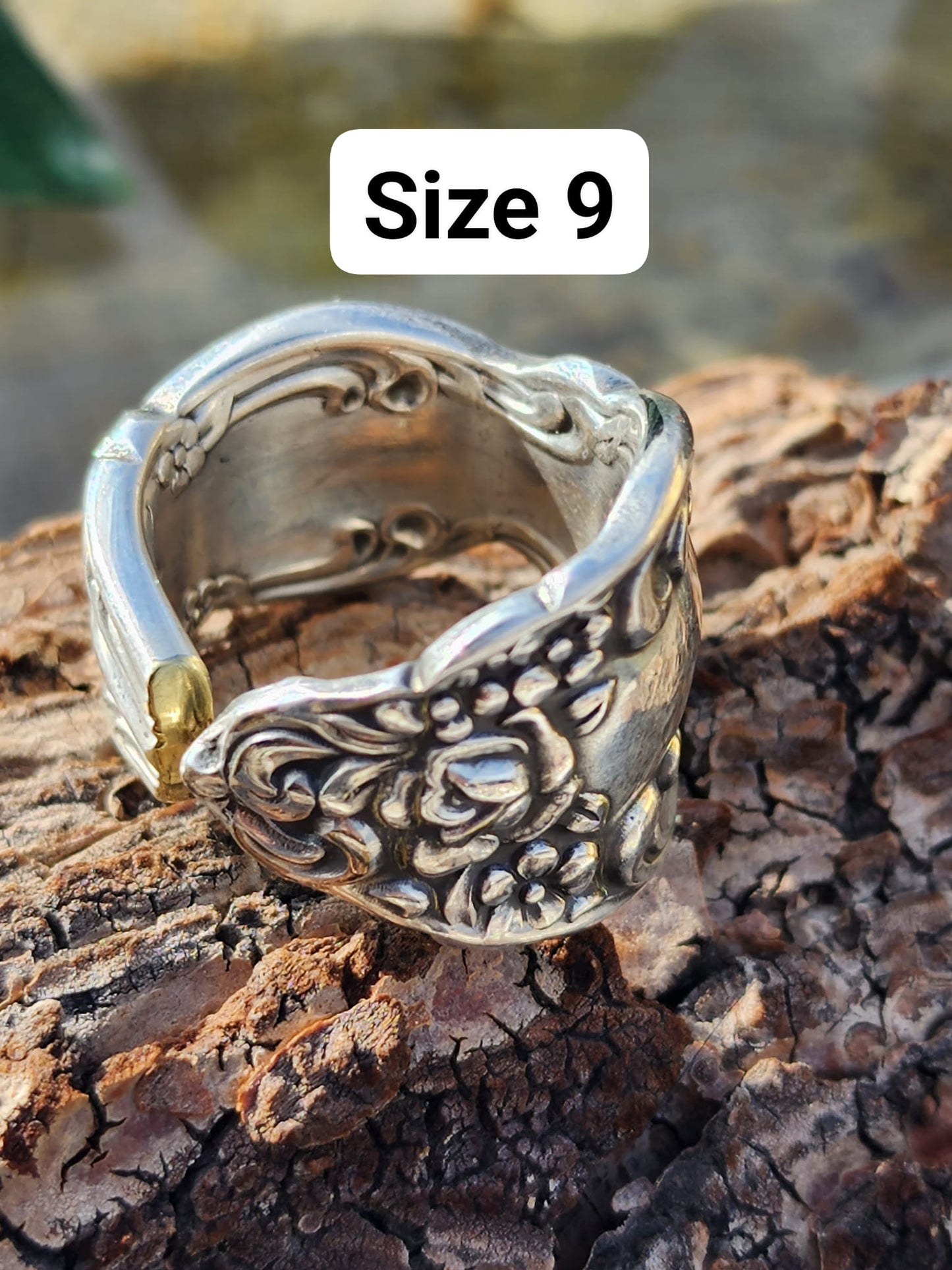 Size 9 Silver Plated Spoon Ring