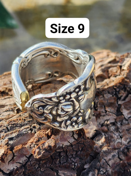 Size 9 Silver Plated Spoon Ring