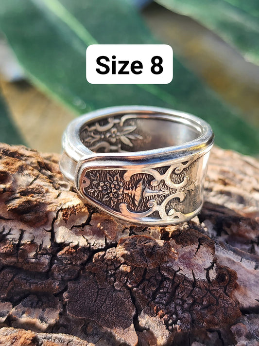 Size 8 Silver Plated Spoon Ring