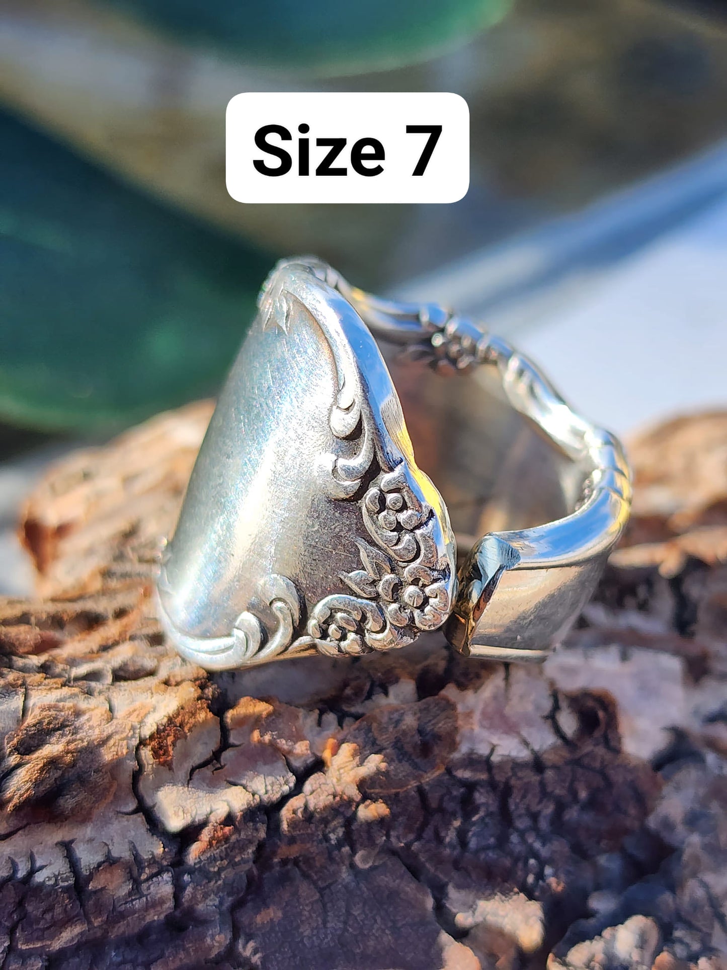 Size 7 Silver Plated Spoon Ring