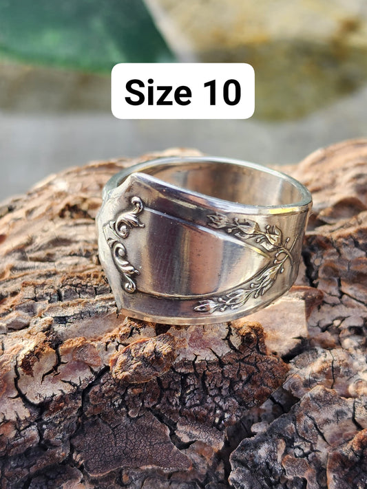 Size 10 Silver Plated Spoon Ring