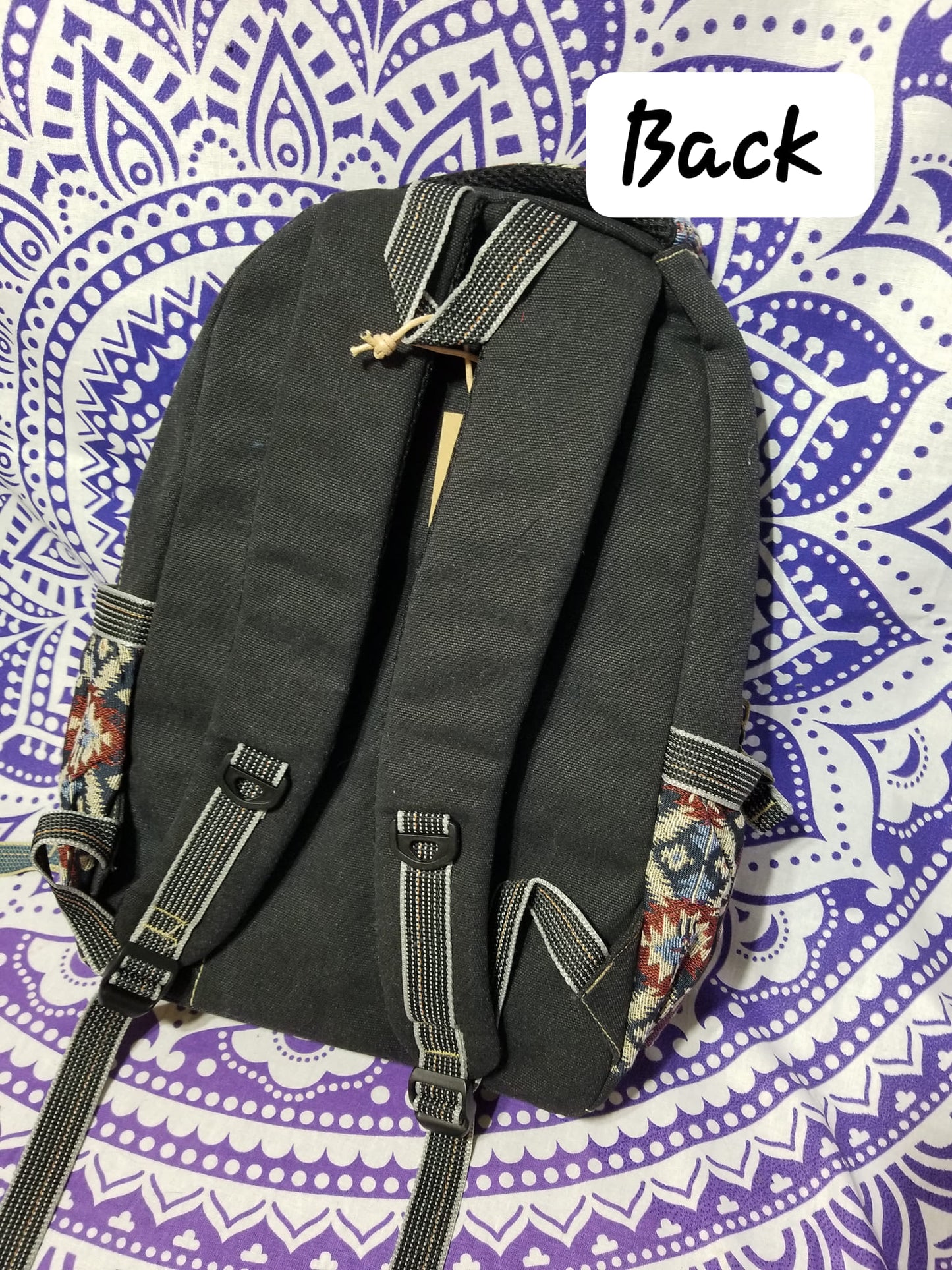 Canvas Jacquard Flower of Life Backpack